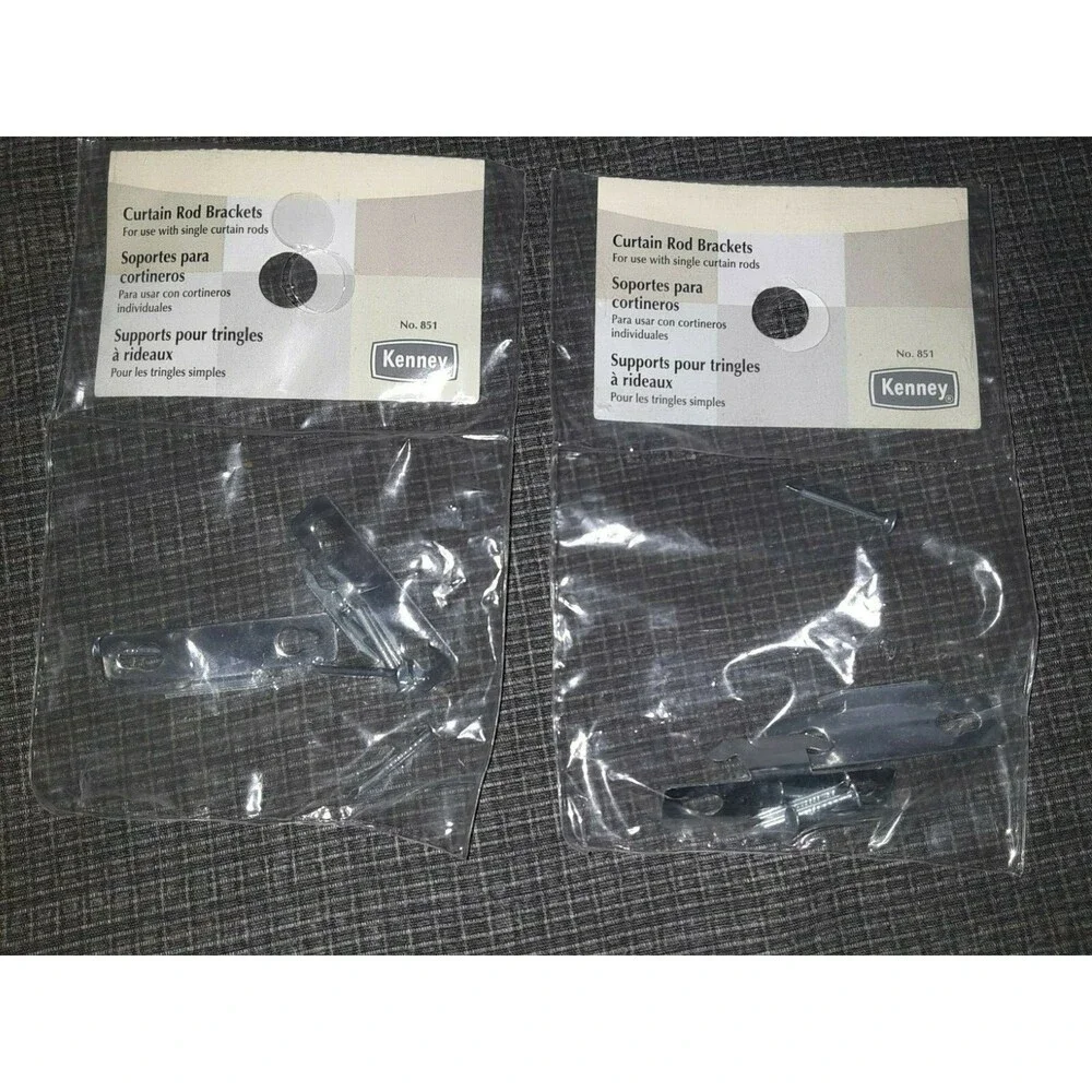 Lot of 2 Kenney KN851 Single Curtain Rod Bracket- 2Packs
